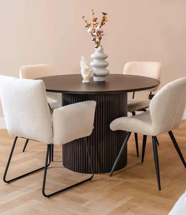 Eettafel – Ø120 – Acacia Zwart – Congo Collection