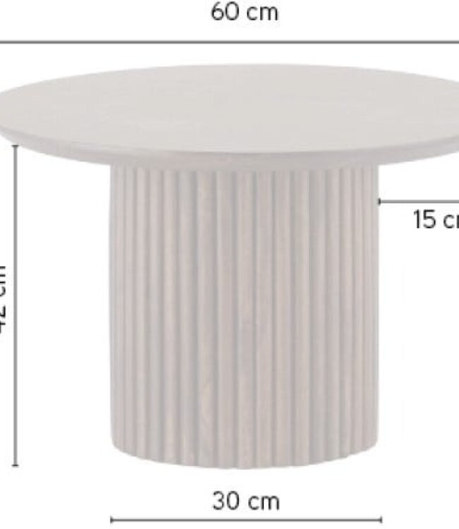 Salontafel – Ø60 – Mango Brown Walnut – Massief Hout