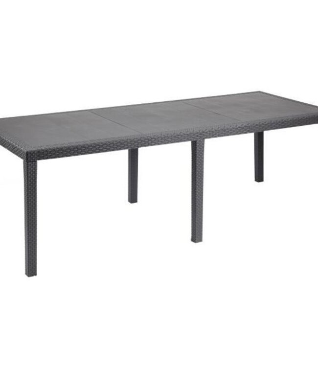 Outdoor Eettafel – Queen – Rotan Effect – Antraciet – 220 x 90 x 72 cm