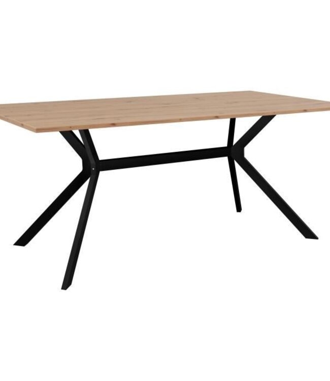 Uitschuifbare Eettafel – ONEX – Artisanaal Eiken / Zwart – 180 x 90 x 75 cm