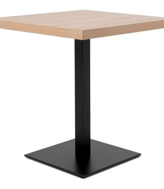 AUCUNE Eettafel – QUADRATO – Eiken / Zwart Melamine – 70 x 70 x 75 cm