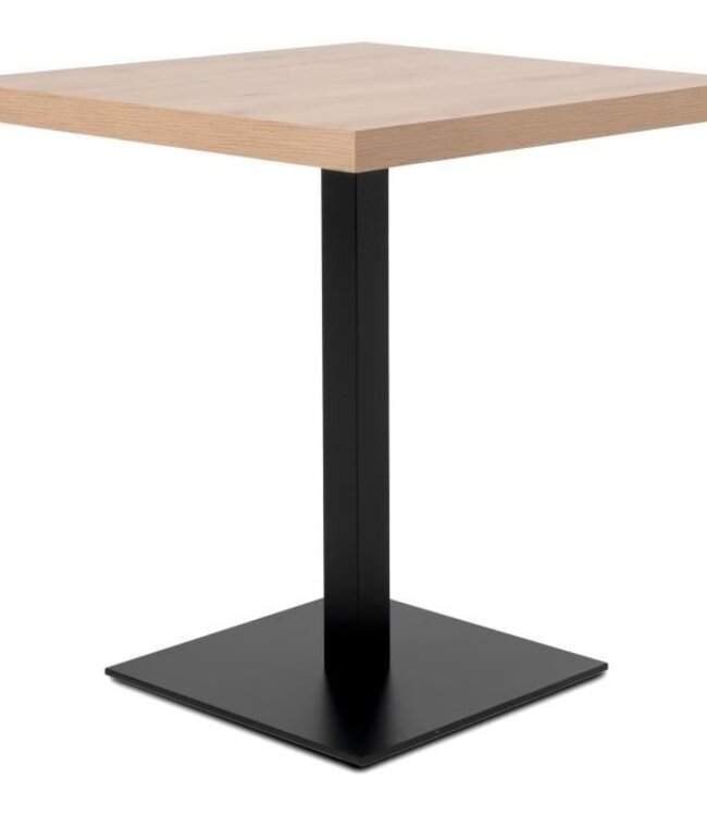 Eettafel – QUADRATO – Eiken / Zwart Melamine – 70 x 70 x 75 cm