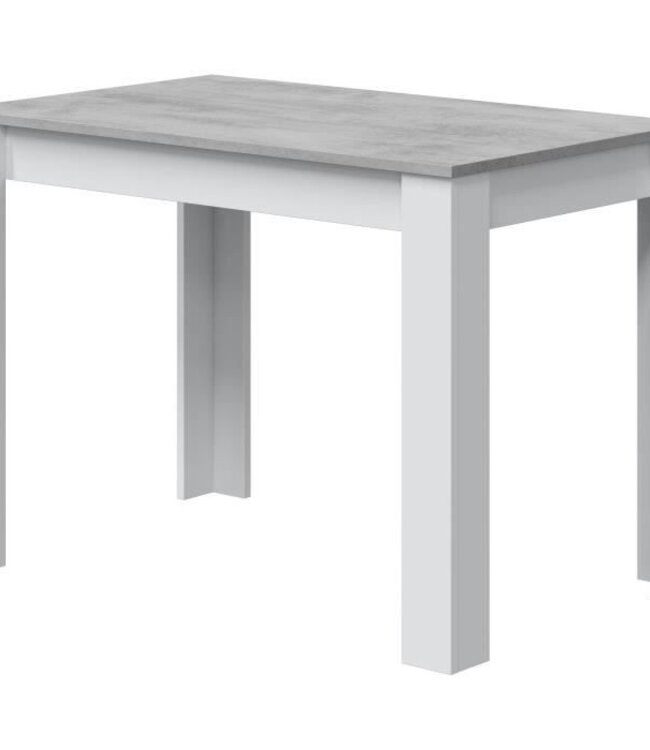 Eettafel – Cloe – Rechthoekig – Artik Wit / Beton – 109 x 67 x 78 cm