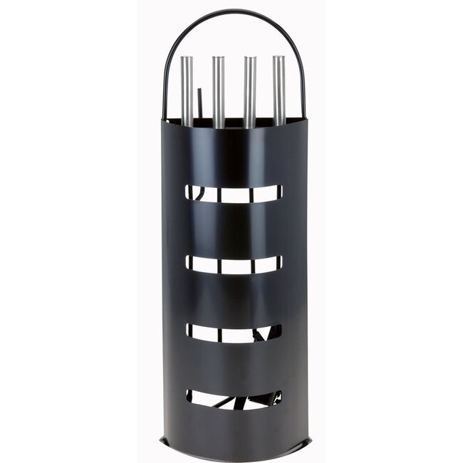Home&Styling Schwarz-Edelstahl-Kaminset - 5-teilig