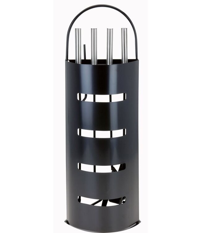 Openhaardset RVS zwart - 5 delig