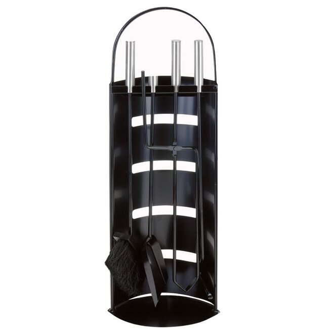 Home&Styling Black Stainless Steel Fireplace Set - 5 pieces