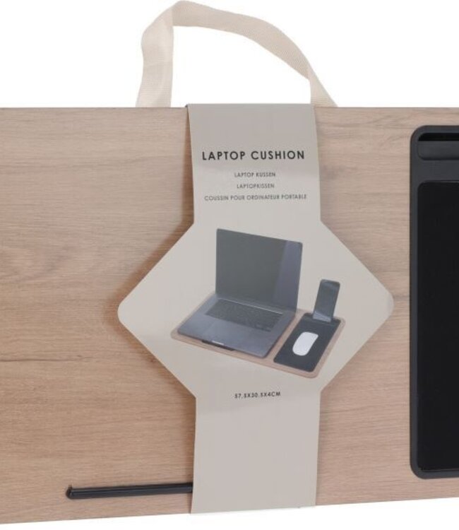 Laptoptafel met Kussen - Schootkussen - 57.5 x 30.5 - bruin