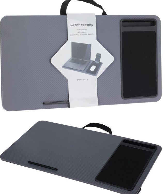 Laptoptafel met Kussen - Schootkussen - 57.5 x 30.5 - grijs
