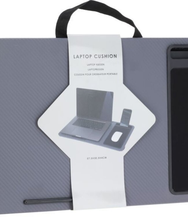 Laptoptafel met Kussen - Schootkussen - 57.5 x 30.5 - grijs