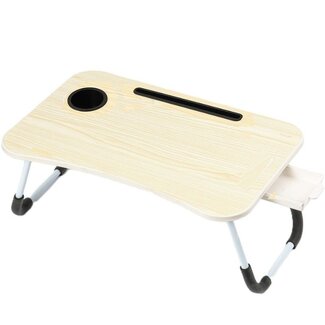 Ceruzo Folding Laptop Table - Bedside Table - 60x40 cm - Light Wood Look