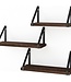Wandplank Zwevend - Set van 3 - 40/35/30 x 12 cm - Vintage