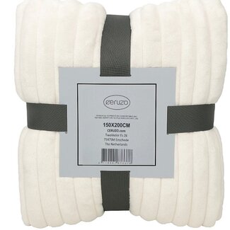 Ceruzo Fleece deken - 150x200 cm - creme