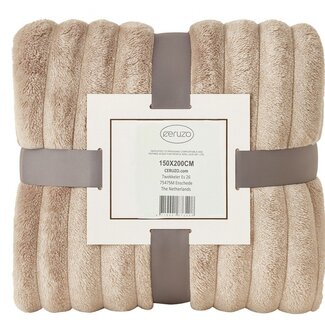 Ceruzo Fleecedecke - 150 × 200 cm - Taupe