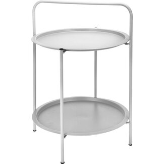 Ambiance Beistelltisch 50 cm - hellgrau - 2 Etagen