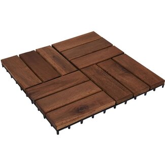 ProGarden Terrassenplatten - Akazienholz - 30 × 30 cm - 9 Stück - 0,81 m2