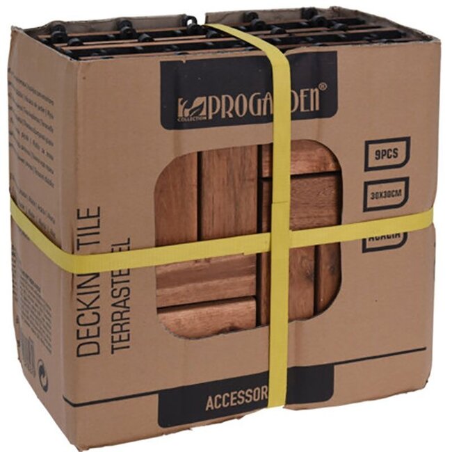 ProGarden Terrassenplatten - Akazienholz - 30 × 30 cm - 9 Stück - 0,81 m2