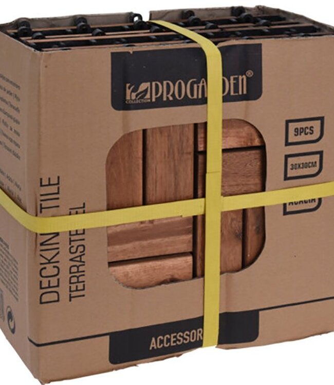 Terrastegels - Acacia Hout - 30x30 cm - 9 stuks - 0.81m2