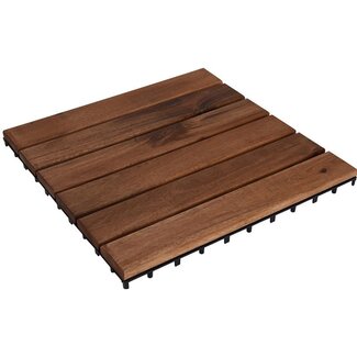 ProGarden Holzterrassenfliesen - Akazie - 30 × 30 cm - 9er-Set - 0,81 m2