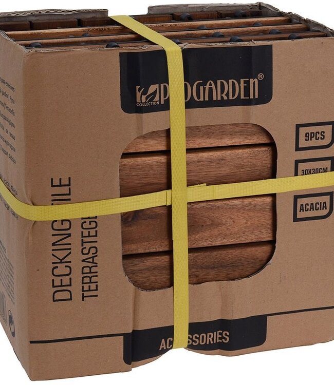 Houten Terrastegel - Acacia - 30x30cm - set van 9 - 0.81m2