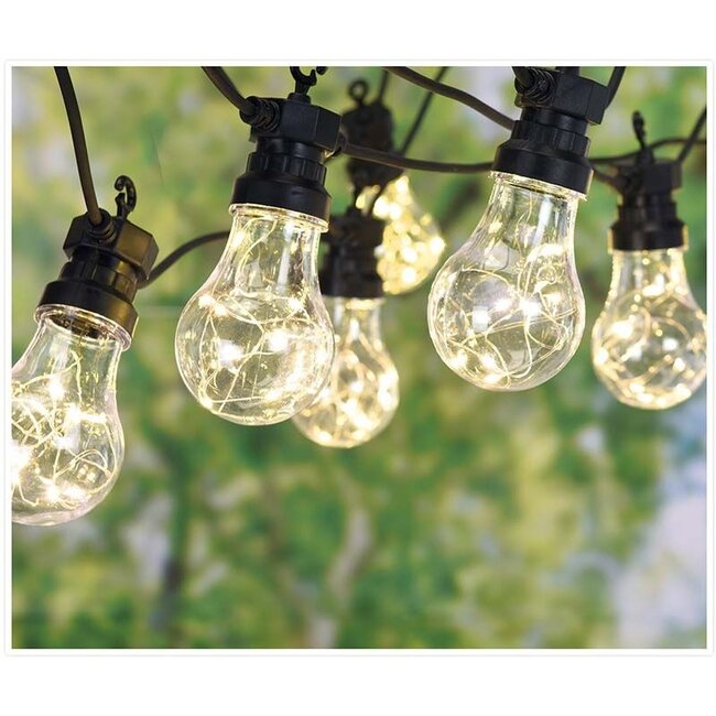 Partybeleuchtung - 10 Lampen - 100 LED - warmweiß