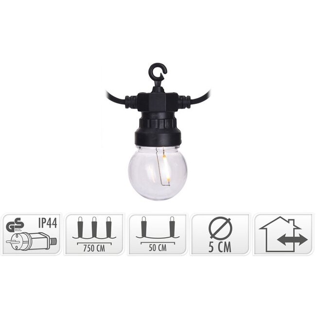 Lichterkette mit 10 LED-Filamentlampen - für den Außenbereich