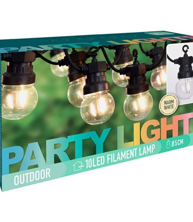 Lichtsnoer met 10 LED Filament Lampen - voor buiten