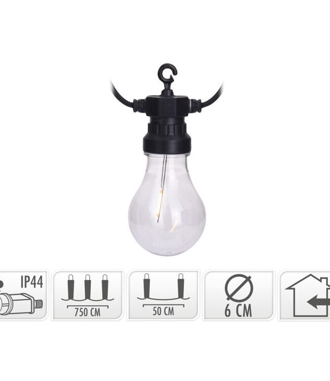 Lichtsnoer met 10 LED Filament - diameter 6cm