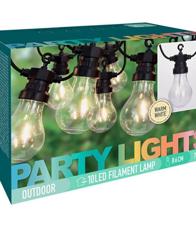 Lichtsnoer met 10 LED Filament - diameter 6cm