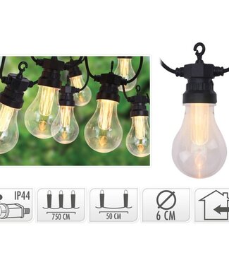 Lichtsnoer met 10 LED Reflector Lampen - voor buiten