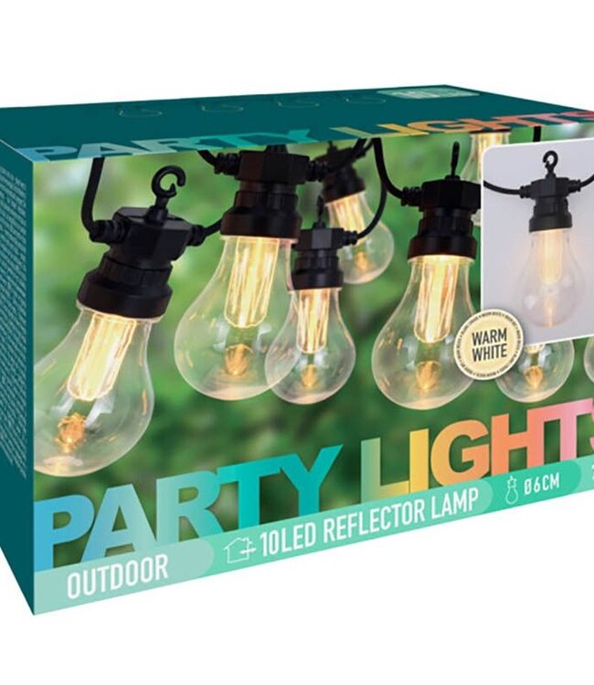 Lichtsnoer met 10 LED Reflector Lampen - voor buiten