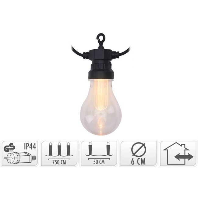 Light string with 10 LED Reflector Lamps - for outdoors