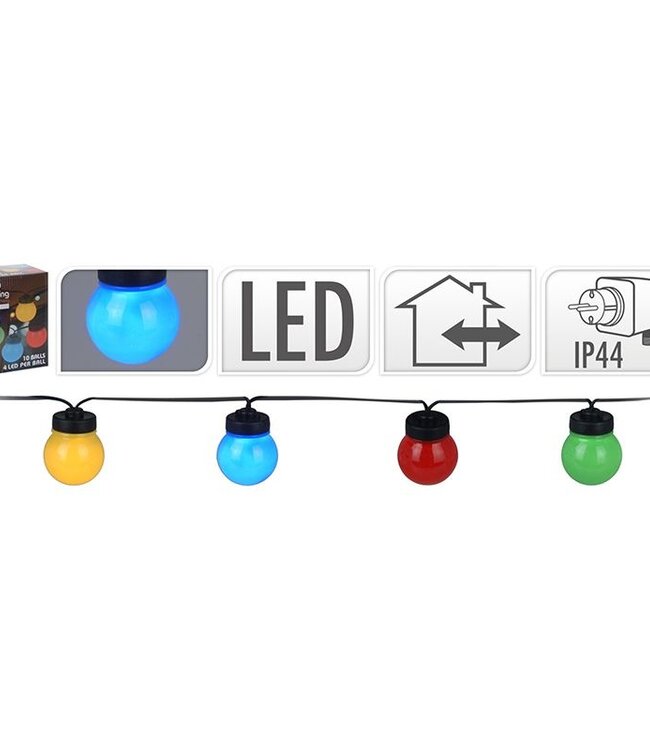 Tuinverlichting  Lichtsnoer - 10 gekleurde LED-lampen