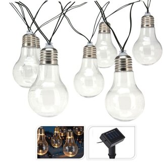 ProGarden Partybeleuchtung - Solar - Warmweiß - 10 LED-Lampen - Transparent