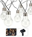 Feestverlichting - Solar - Warm Wit - 10 LED Lampen - Transparant