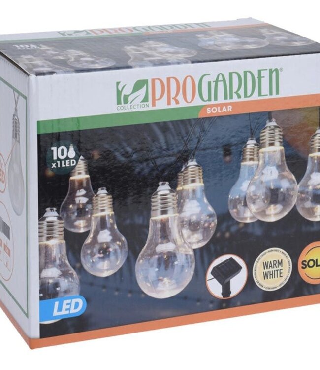 Feestverlichting - Solar - Warm Wit - 10 LED Lampen - Transparant