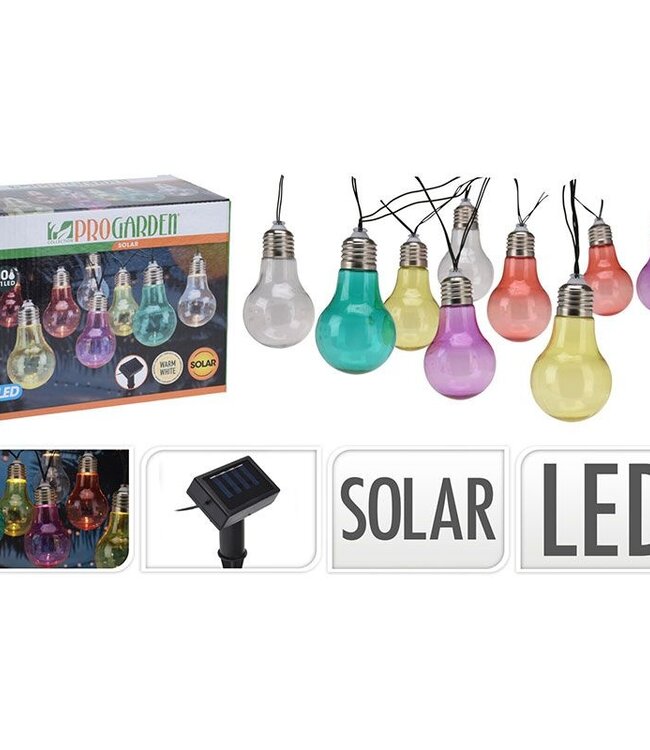 Feestverlichting - Solar Lamp - 10 LED Lampen - Multicolour