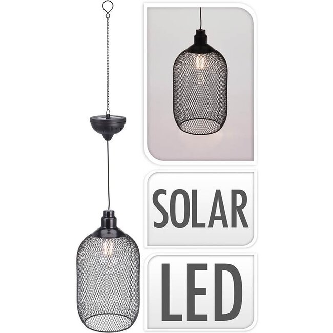 Solar-Hängelampe - LED-Filament - Metall - warmweiß