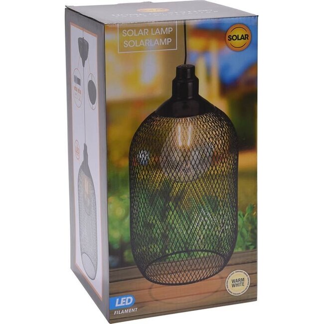 Solar-Hängelampe - LED-Filament - Metall - warmweiß