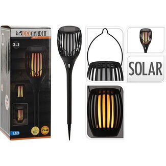 ProGarden Solar Garden Lamp Torch Black - LED flame effect