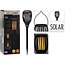 ProGarden Solar Tuinlamp Fakkel Zwart - LED vlameffect - 3-in1: prikspot, staand, hangend
