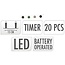 Decoratieslinger verlicht - 20 LED Lampionnen van Katoen - met Timer - Groen