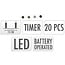 ProGarden Decorative garland illuminated - 20 LED Cotton Lanterns - with Timer - Green