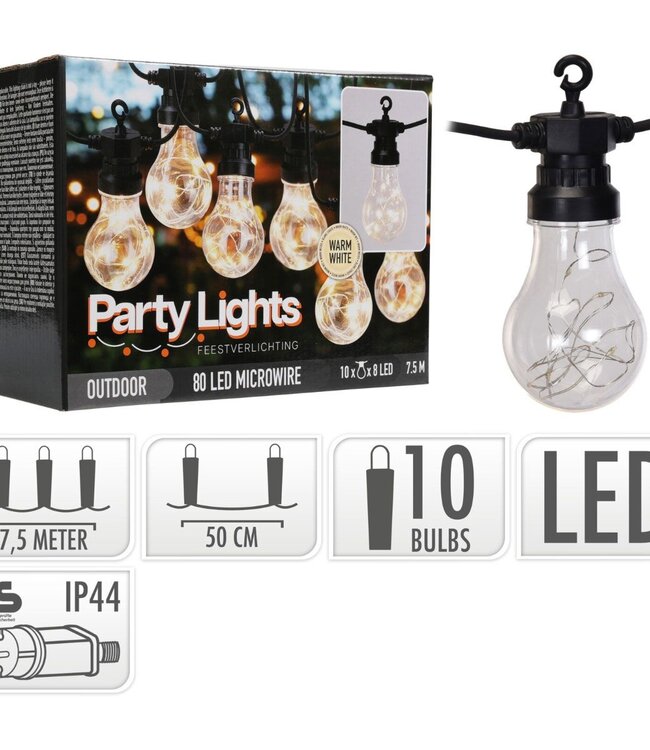 Feestverlichting voor de Tuin - 450cm - warm wit - 10x8 Micro Led