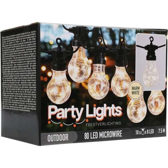 Party lighting for the Garden - 450 cm - warm white - 10x8 Micro LED