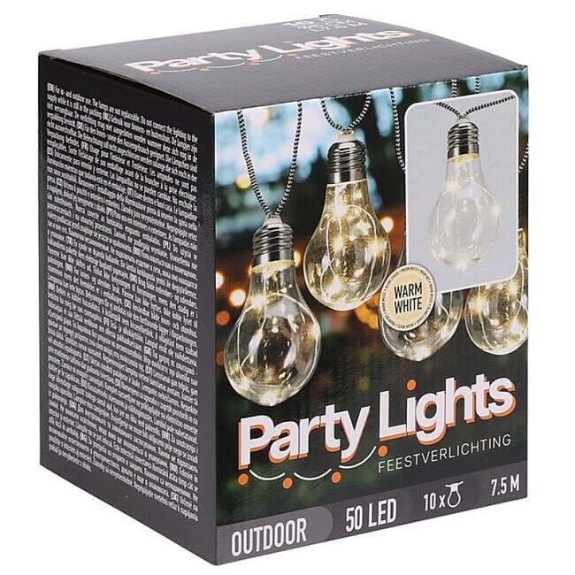 Party lighting for the Garden - 450 cm - warm white - 10x5 LED - braided cord