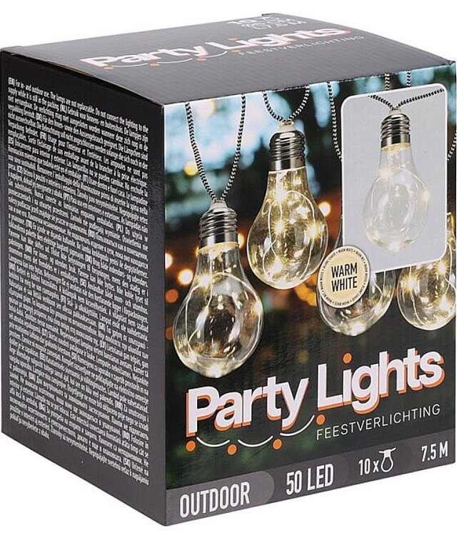 Feestverlichting voor de Tuin - 450cm - warm wit - 10x5 LED - gevlochten snoer