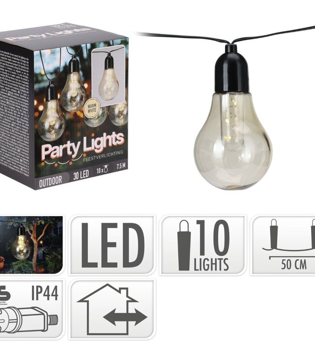 Feestverlichting voor de Tuin - 450cm - warm wit - 10x3 LED