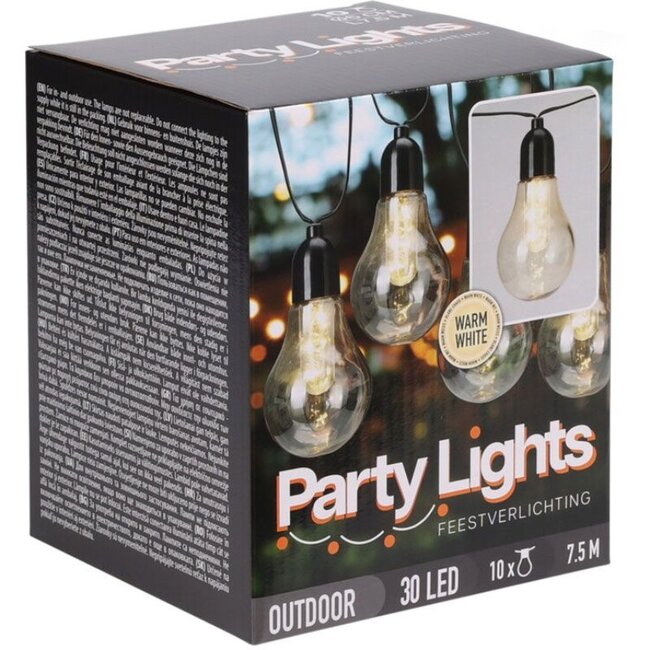 Partybeleuchtung für den Garten - 450 cm - warmweiß - 10 × 3 LED