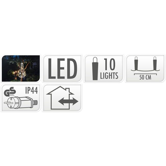 Party lighting for the Garden - 450 cm - warm white - 10x5 LED