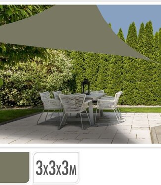 Schaduwdoek driehoek 3x3x3m - groen